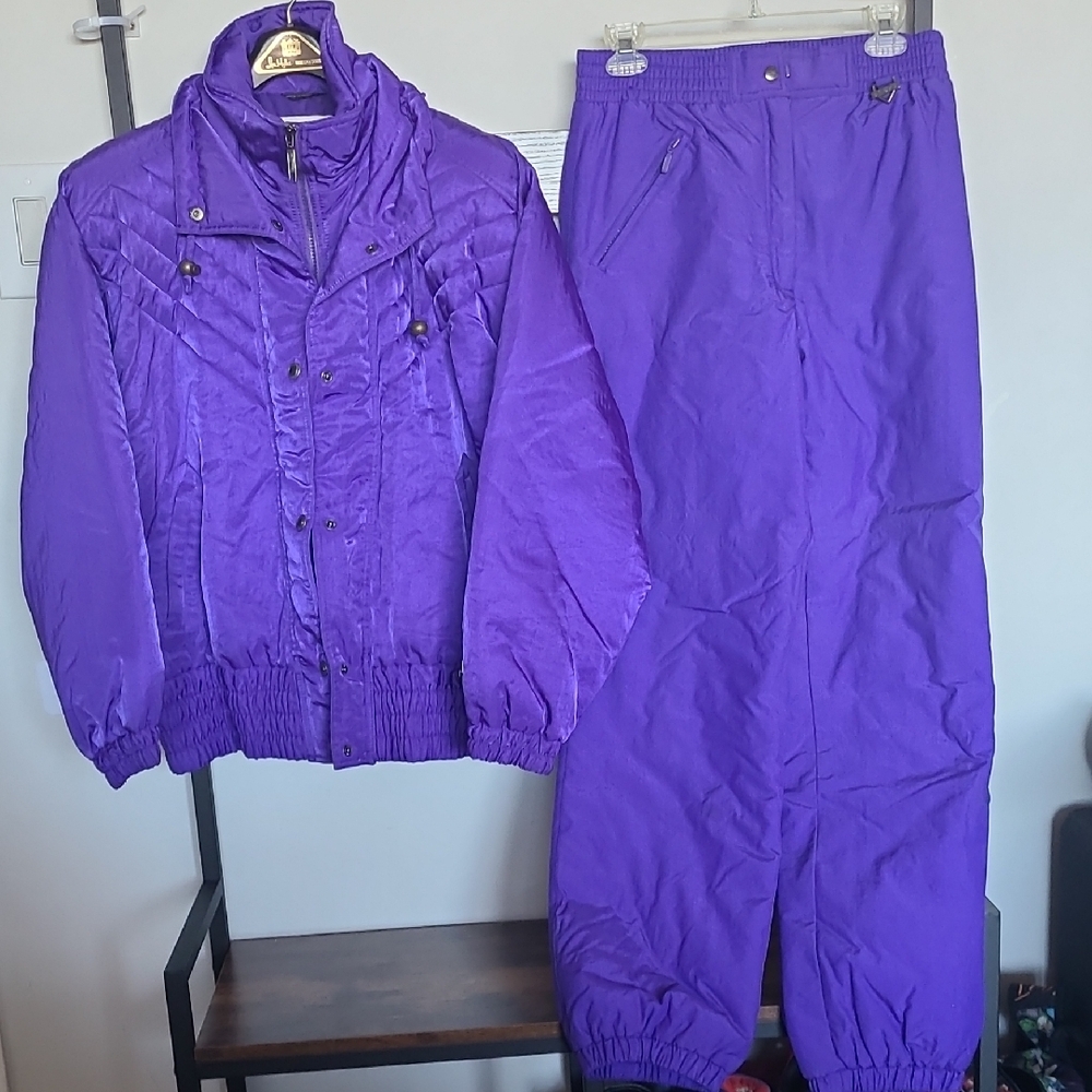Fera Skiwear Purple Jacket and Pants Set Vintage 80s Mint Hot Tub Time Machine